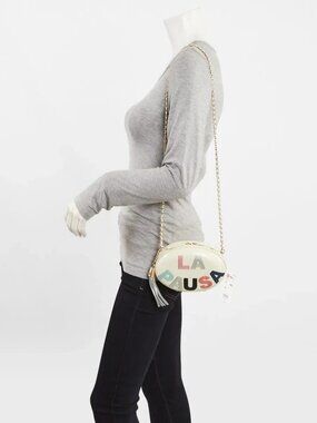 Chanel White Chevron Quilted Leather La Pausa Evening Bag
